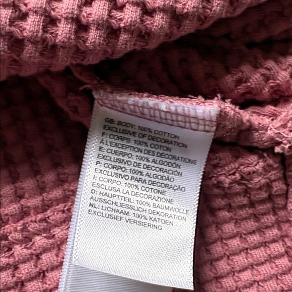 39 The North Face Waffle Knit Long Sleeve Size XL | Soft Pink | Cozy | Cotton - Picture 5 of 6